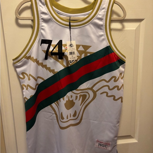TISA Headgear Classics Men’s Green/Red Stripe Basketball Jersey Size Medium BNWT - Picture 2 of 9